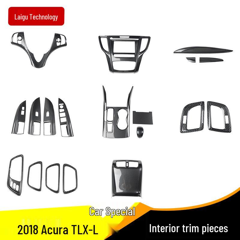 2018 Acura TLX-L Carbon Fiber Interior Kit: Door Armrest, Glass Switch, Center Console, Gear Position.