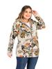 Casaco com Capuz Estampado Jaqueta de Manga Comprida Oversized Vintage Roupa Feminina Outono Inverno Quente Jaquetas Femininas Moda Streetwear