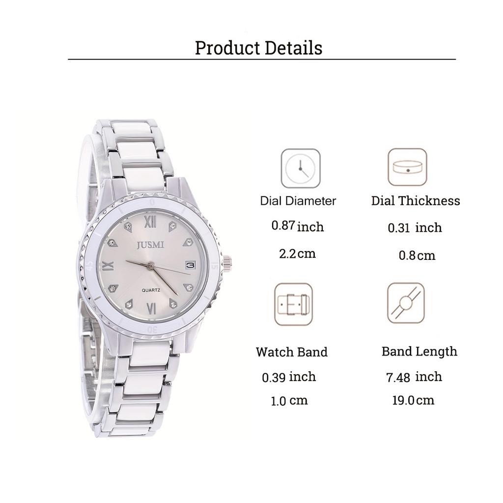 Fashion Simple Ladies Quartz Watch Round Case Rhinestone Scale, Suitable for Daily Wear, Anniversary, Christmas Gift