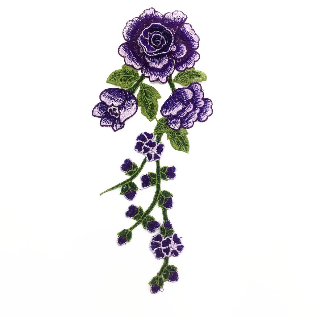 3D Multi-Layer Eight-Color Water-Soluble Rose Embroidery Patch for DIY Clothing Accessories
