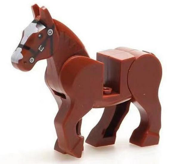 Military Mini Figure Accessories: Tricolor Saddle and War Horse Building Blocks