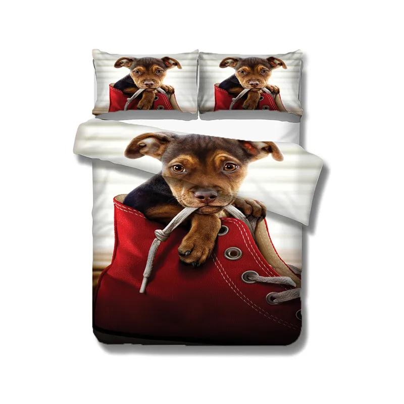 Comforter 3D Print Dachshund Cute Pug Dog Bedding Set Single Size 135X200Cm Microfiber Cartoon Animal Comforter