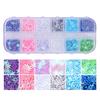 Holográfico Doce Amor Coração Nail Art Glitter Lantejoulas Brilhante Laser Fluorescente Estrela Borboleta 3D Decorações de Unhas Acessórios
