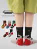Kids' Seamless Cartoon Animal Color Block Mid-Calf Cotton Socks for Autumn & Winter Sports