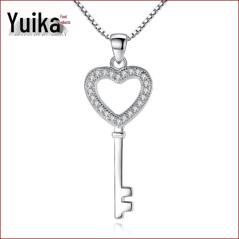 

Weihua Серебряное ожерелье-подвеска в виде ключа для женщин, в японском корейском стиле, простая цепочка для ключицы, короткие серебряные украшения