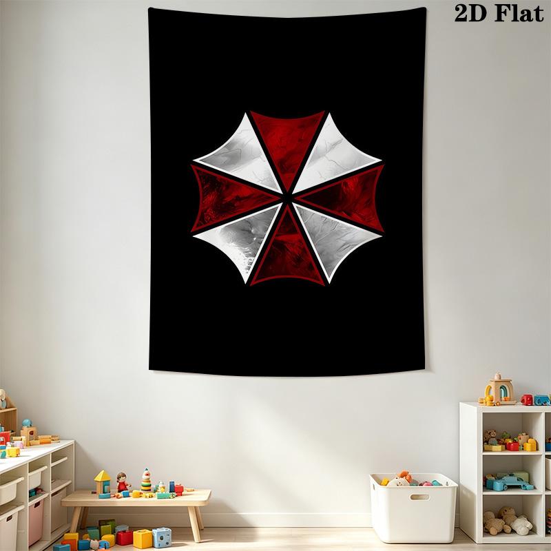 Resident Evil Umbrella Corporation Logo Tapestry Fashion Print Background Cloth Wall Covering Decoration Background Wall Hanging Cloth