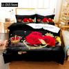 Red Roses Duvet Cover Set Queen Size King Full 3D Bedding Sets Flower Pillowcase Quilt Linens Single Double Bed 240x220 260x240