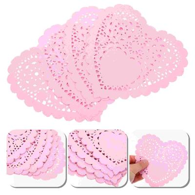 100 Pcs Placemat Round Placemats Heart Shaped Paper Doilies Coasters Drinks Small Plates Modern for