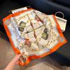 New silk scarf women's fashion versatile high-end small square scarf Korean version neck protection scarf spring and autumn retro scarf binding bag