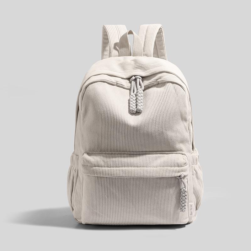 

Женский модный рюкзак, вельветовый материал большой вместимости, простой и прочный, повседневный дорожный рюкзак, студенческий рюкзак бежевый