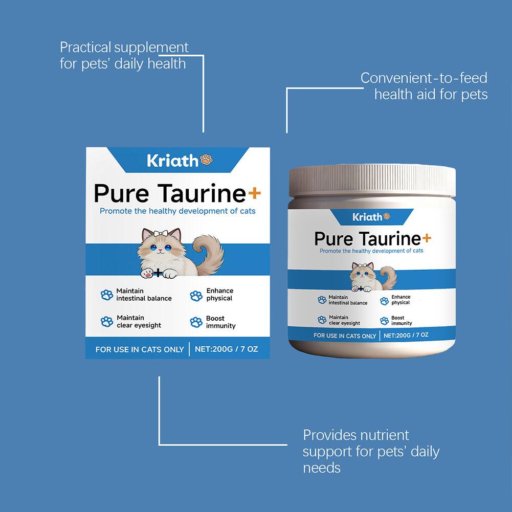 Cats Taurine Powder Supporting Heart Health 200g High Purity Taurine Powder for Cats Heart Health Vision Immune Support Easy Mix