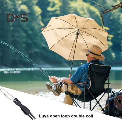 Stainless Steel Ring Opener with Beaded Chain Portable Double Loop Ring Opening Tools Outdoor Fishing Accessories