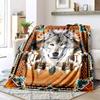 1PC Wolf Elements printed blanket, all season lightweight home office outdoor nap multifunctional blanket A8