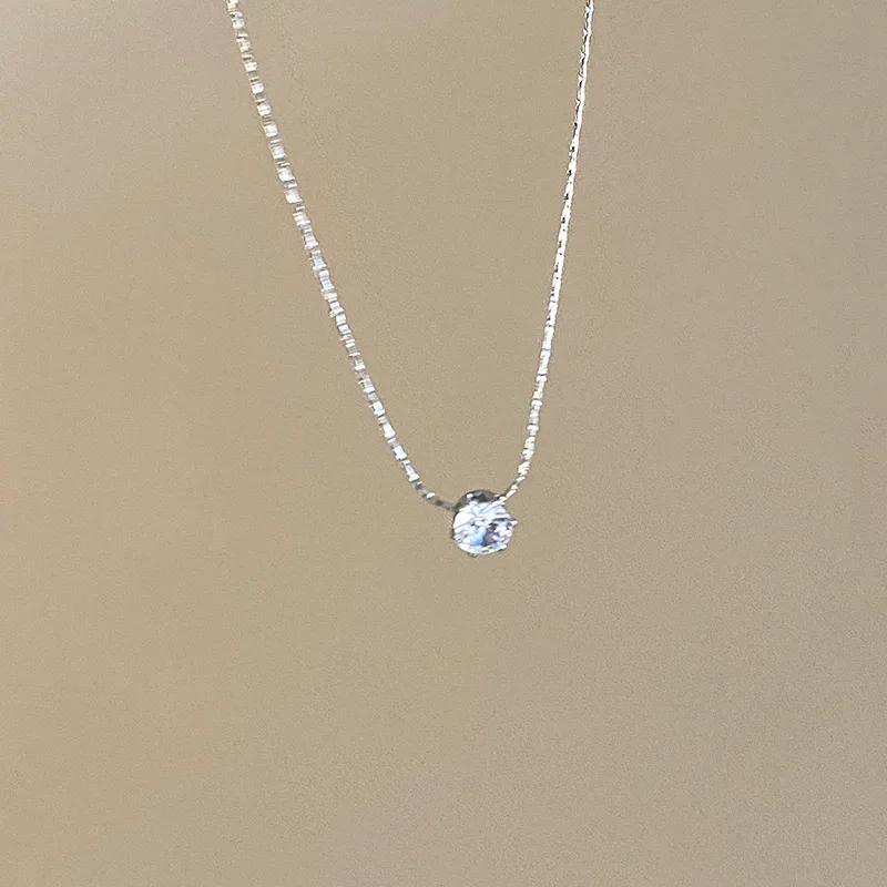 

Luxury Fashion Little Zircon Pendant Necklace for Women Classic Simple Gold Color Stainless Steel Temperament Chokers Jewelry