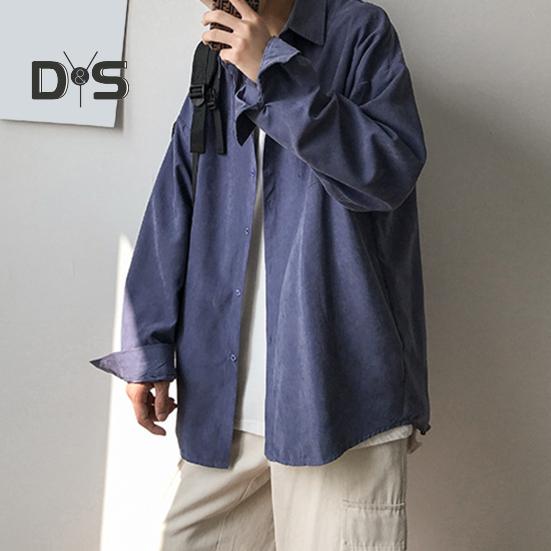 Men Shirt Lapel Long Sleeve Single Breasted Shirt Tops Solid Color Patch Pocket Casual Shirt Loose Fit Comfortable Fit Jacket