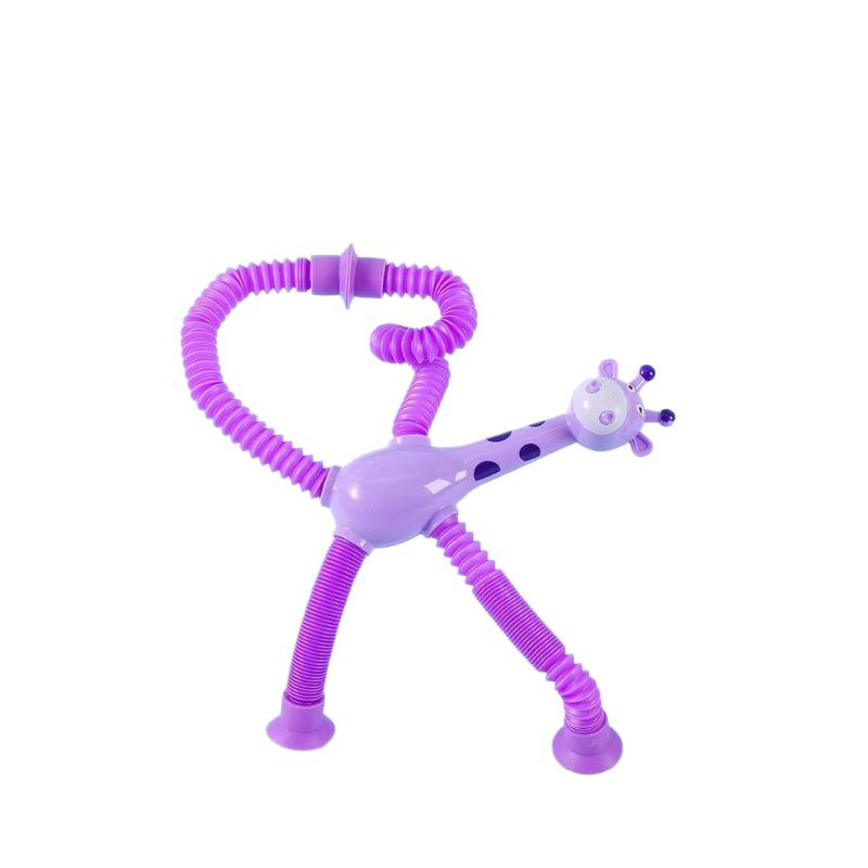 Giraffe Suction Cup Telescopic Stretch Tube Toy for Kids - Educational, Luminous, Parent-Child Interaction, Decompression