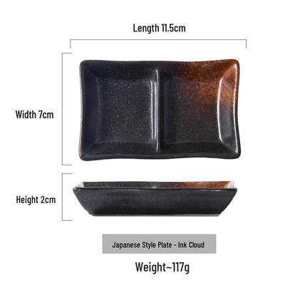 Japanese Style Ceramic 2-Compartment Condiment Dish