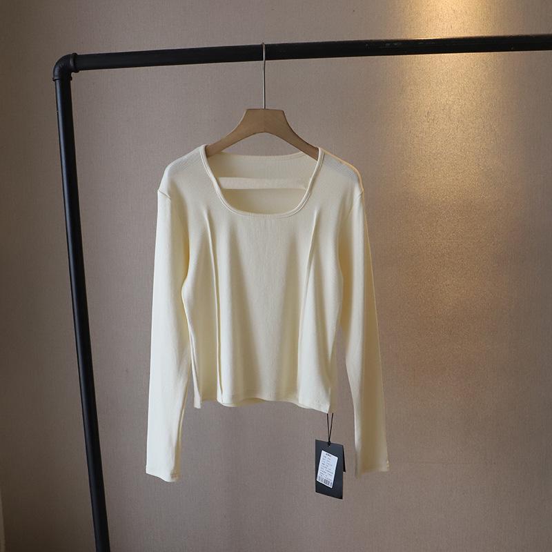 

Женский топ с длинным рукавом, приталенный, с ажурным узором, весна 2025, корейский стиль One Size абрикосовый