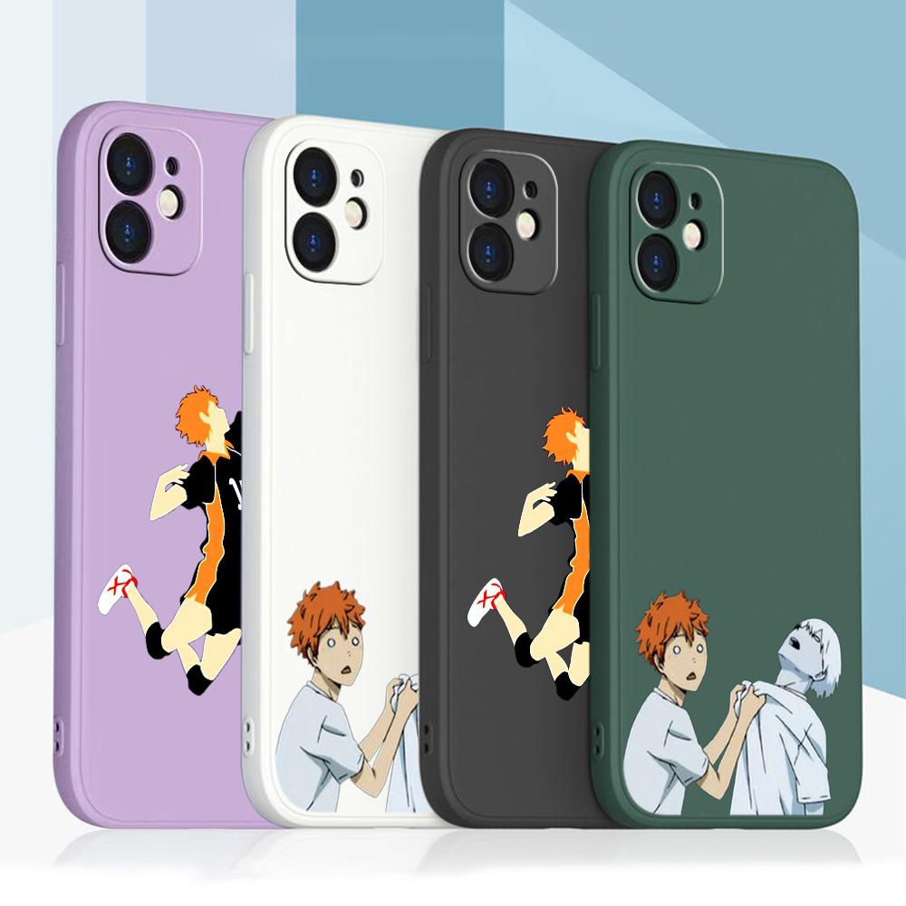 N69 Anime Haikyuu X Reader Art with Lanyard Silicone Straight Edge Phone Cases for Xiaomi Poco X5 Redmi Note 13 Pro 12C Realme Huawei Shockproof Cover
