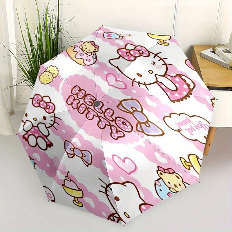 

1pc Hello Kitty,Bow Automatic Umbrella-Foldable, Durable 8-Bone Design, Compact and Stylish, Great for Camping, Halloween, Christmas, Mother