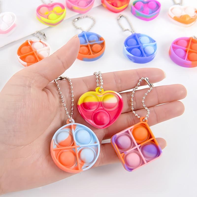 12Pcs Pop Keychains Fidget Toys Push Stress Relief Sensory Toys for Kids Classroom Prizes Birthday Party Favors Bulk Pack