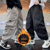 Trendy Boys' Cargo Pants - Casual, Loose Fit, Plus Velvet for Spring, Autumn, Winter