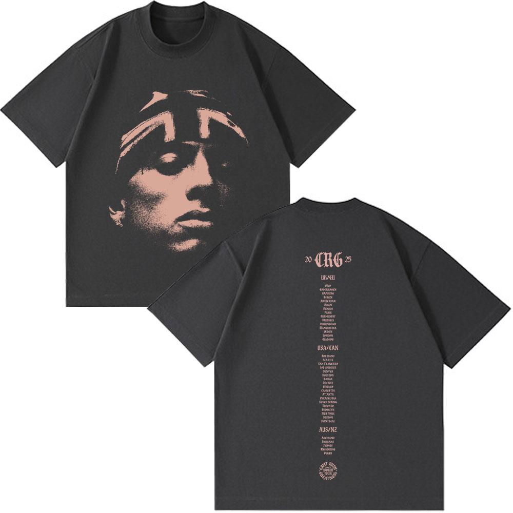 Rapper Central Cee CAN'T RUSH GREATNESS World Tour 2025 T-shirt Men Women Fashion Hip Hop Short Sleeve Oversized T Shirts Tops