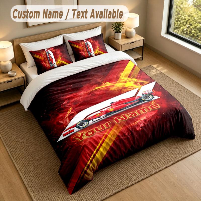 Bedding Set 1 Duvet Cover 2 Pillowcases F1 Print Soft Bed Linen Bedroom Decor