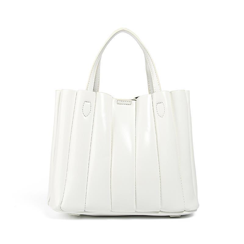 

Women s bag generation embroidery thread pleated handbag large capacity hand carry tote pillow bag OEM OEM 29X21X10cm білий