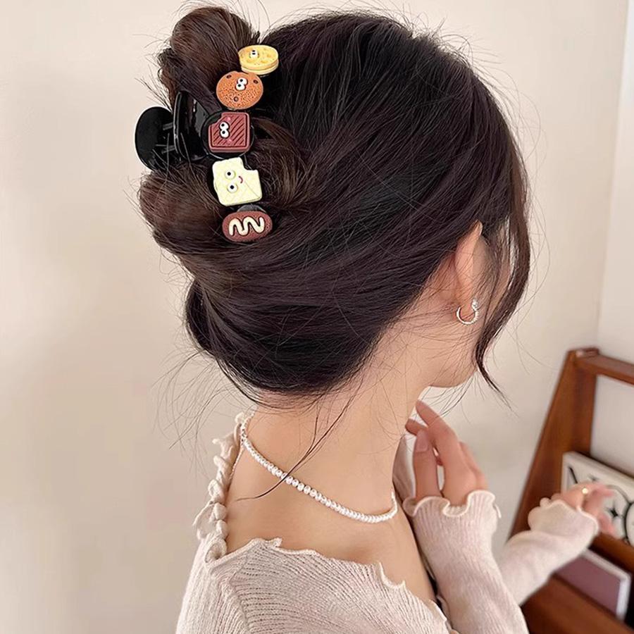 Neue niedliche Cartoon-Kekse-Haarklammer für Frauen und Mädchen, kreatives Haardekor, schöne Haarklammer, Haarnadel, lustiges Haar-Accessoire