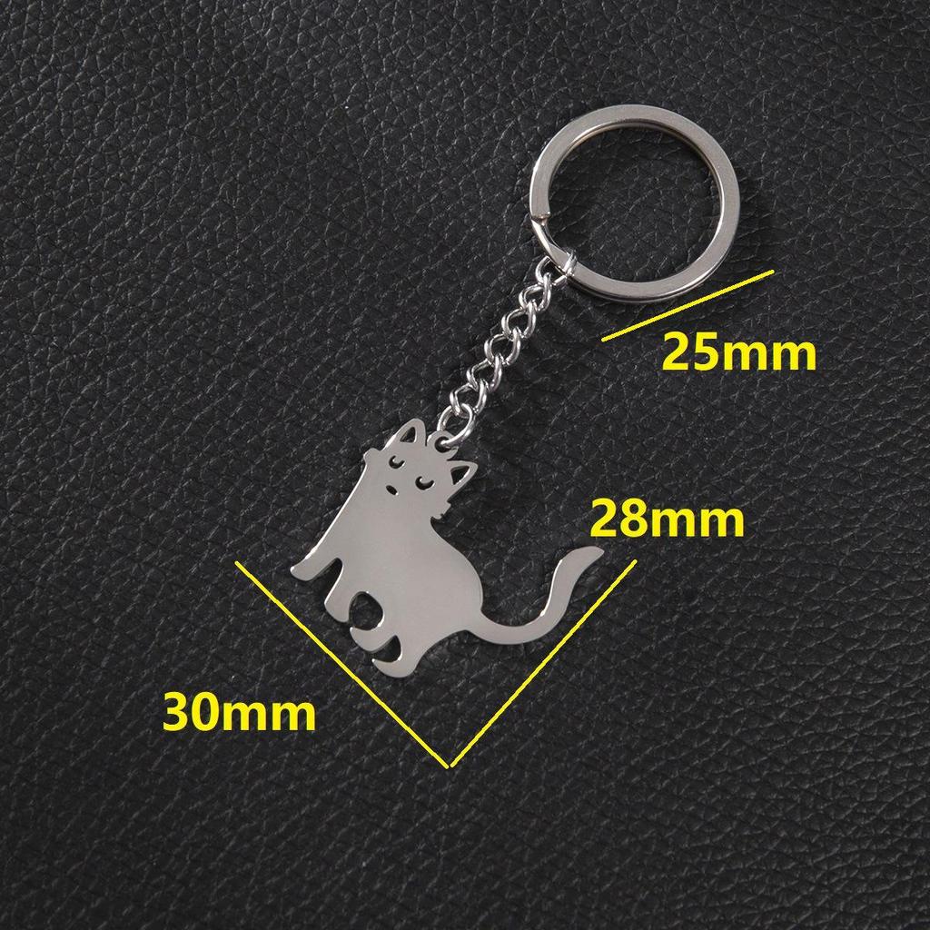 Cartoon Animal Cat Keychain: Cute, Bright Surface Pendant
