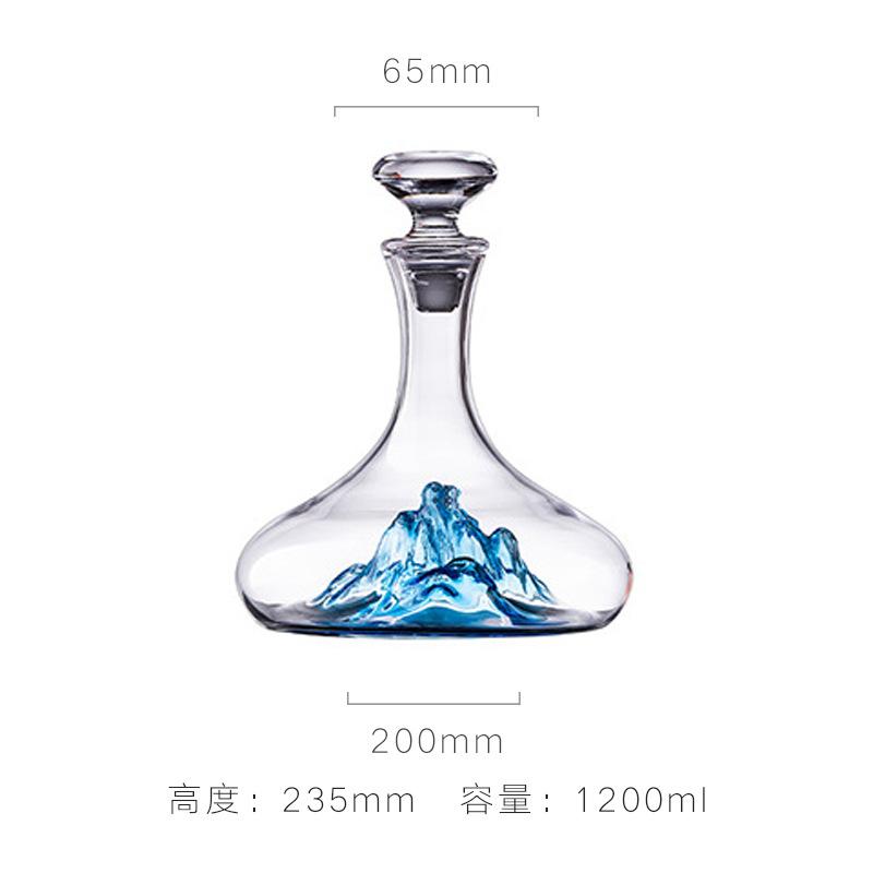 Waist Iceberg Fast Decanter Luxury Ice Blue Crystal Glass Decanter Set for Home Bar