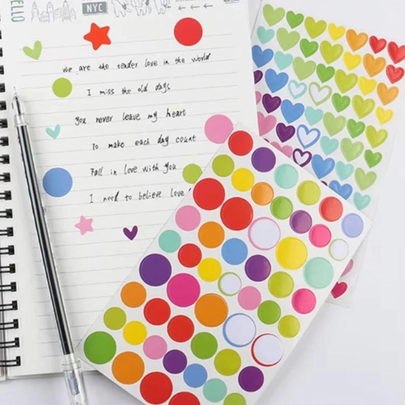 6 Stück Scrapbook-Notizbuch Liebe Pünktchen Stern Aufkleber DIY-Aufkleber Handbuch Album Dekorationszubehör