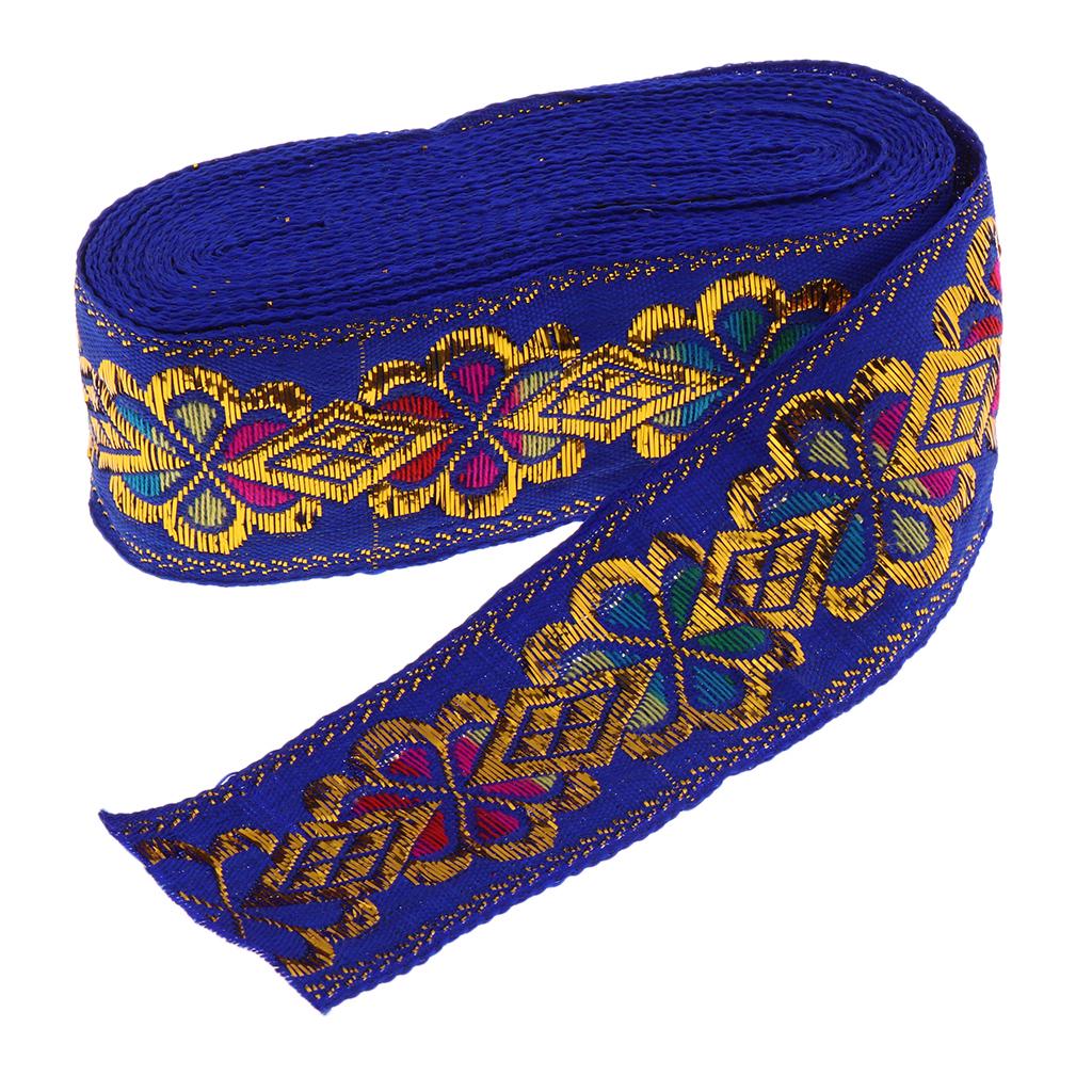 

Рулон жаккардовой ленты в национальном стиле для шитья, украшения для рукоделия, трава, зеленый цвет 4.5mmx7m королевский синий