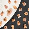 100pcs Capybara Miniatures Animal Figurines Garden Landscape Dollhouses Desk Ornaments DIY Craft Nail Charms Decoration