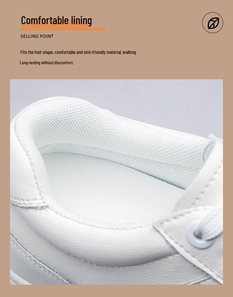 Men's 8CM Height-Increasing White Skate Shoes - Thick Sole, Lightweight, Versatile Lace-Up Casual Sneakers In Large Sizes