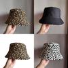 Outdoor-Fischerhut mit Leopardenmuster, beidseitig tragbar, mit breiter Krempe zum Sonnenschutz und für die Sommer-Mode