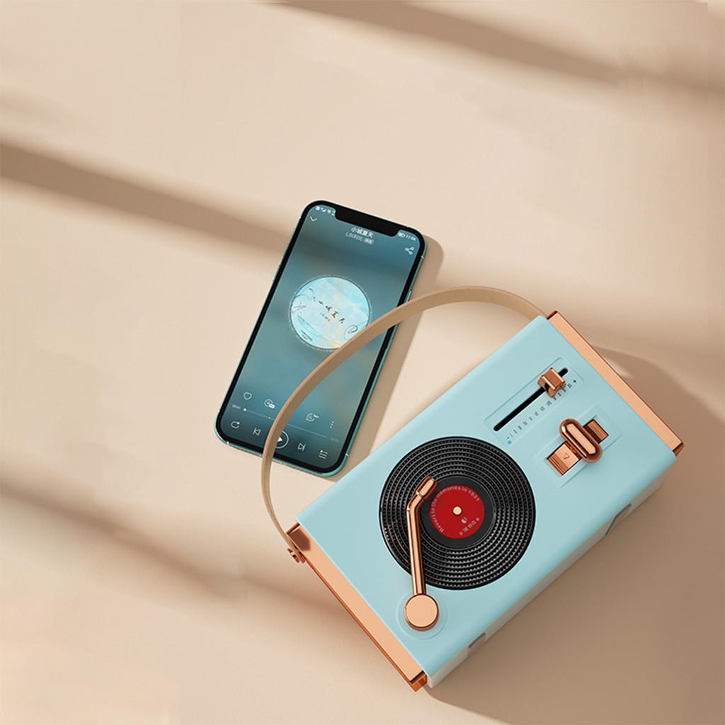 Mini Retro Bluetooth Speaker Card U Disk Gift Vinyl Record Player Desktop Portable Speaker