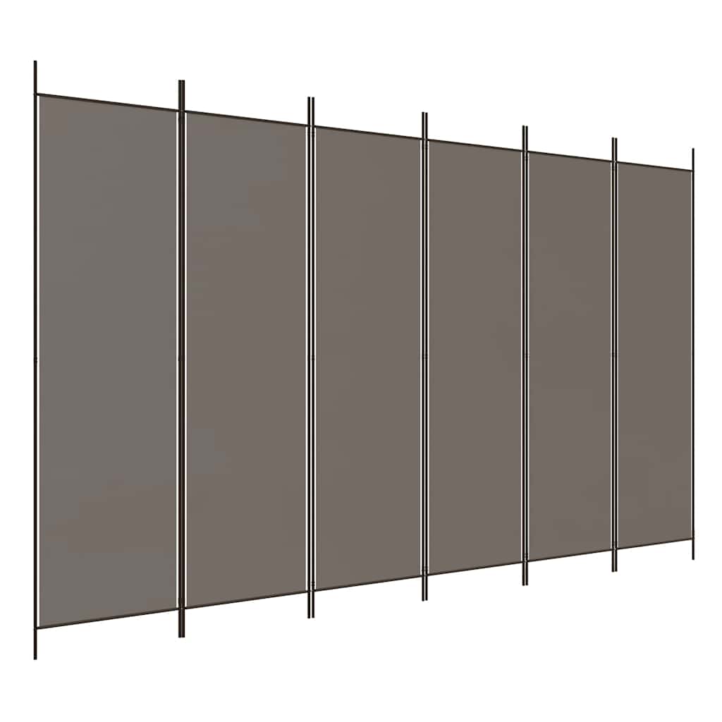 Vidaxl 6-Panel Room Divider, Anthracite, 300X200 Cm, Fabric