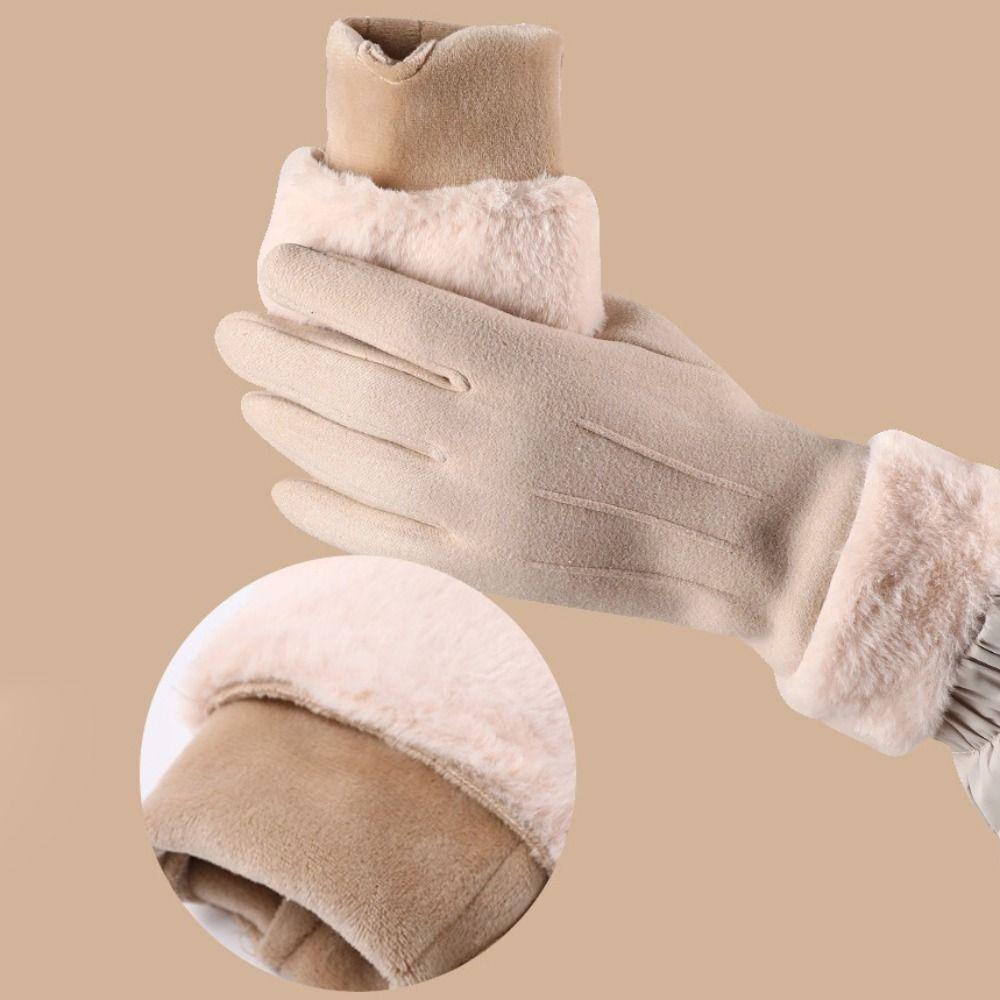 Thick Plush Gloves  Outdoor Guantes Winter Warm Touchscreen Gloves  Women