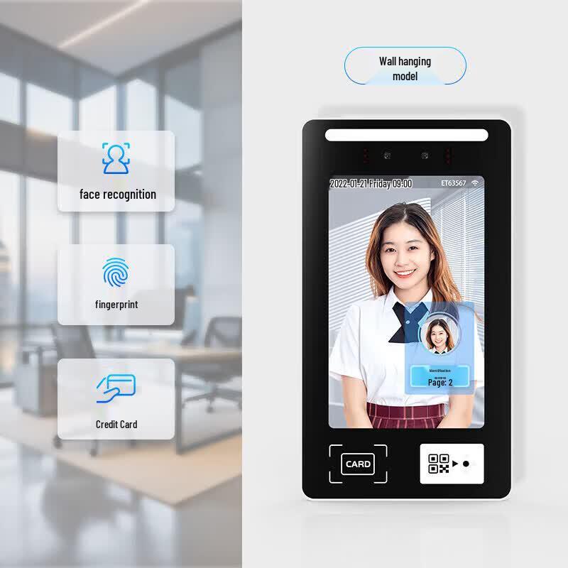Facial Recognition Time Clock & Access Control System CN Plug (adapter Included)
