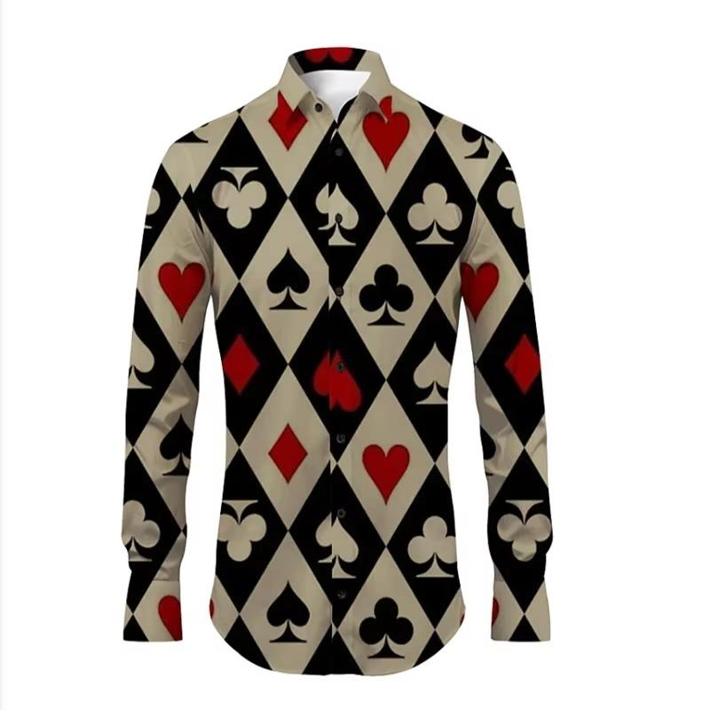 Men's Shirt Pattern Shirt 3D Printed Shirt Outdoor Street Long Sleeved V-Neck Clothing Fashion Designer Casual and Comfortable