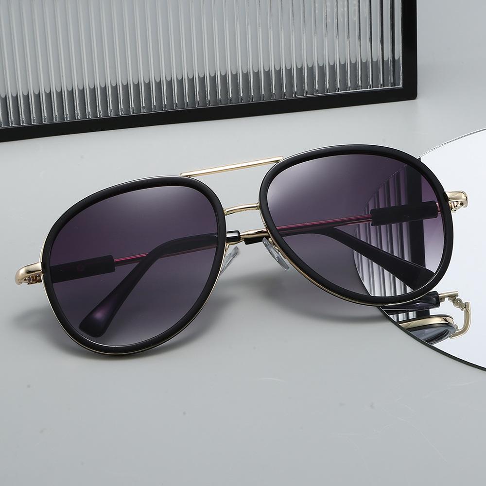  New Fashion Double Bridges Pilot Men Sunglasses Shades UV400 Vintage Gradient Mirror Women Trending Sun Glasses