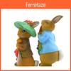 Peter Rabbit Resin Art Toy With Carrot And Hat For Diy Terrarium Decoration