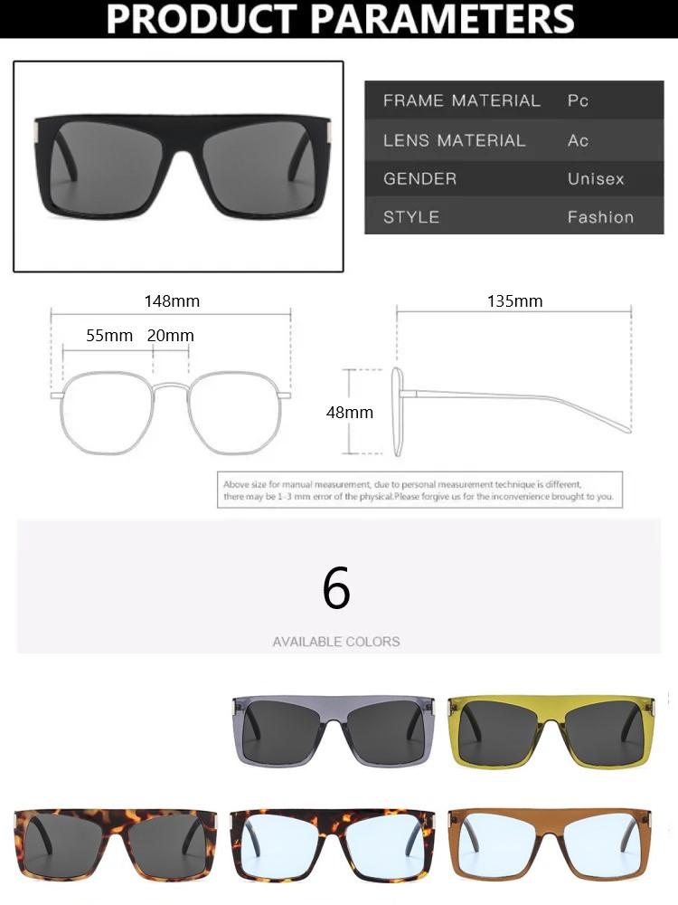 Fashion Square Sunglasses Men Women UV400 Designer Brand Casual Trendy Sun Glasses for Outdoor