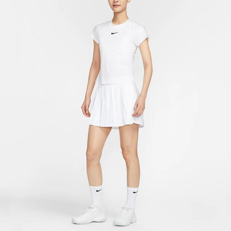 Nike Court Slam Dri-Fit Brand Logo Quick-Dry Breathable Comfortable Pleated Casual Tennis Skirt Women Skirts White FZ6491-100