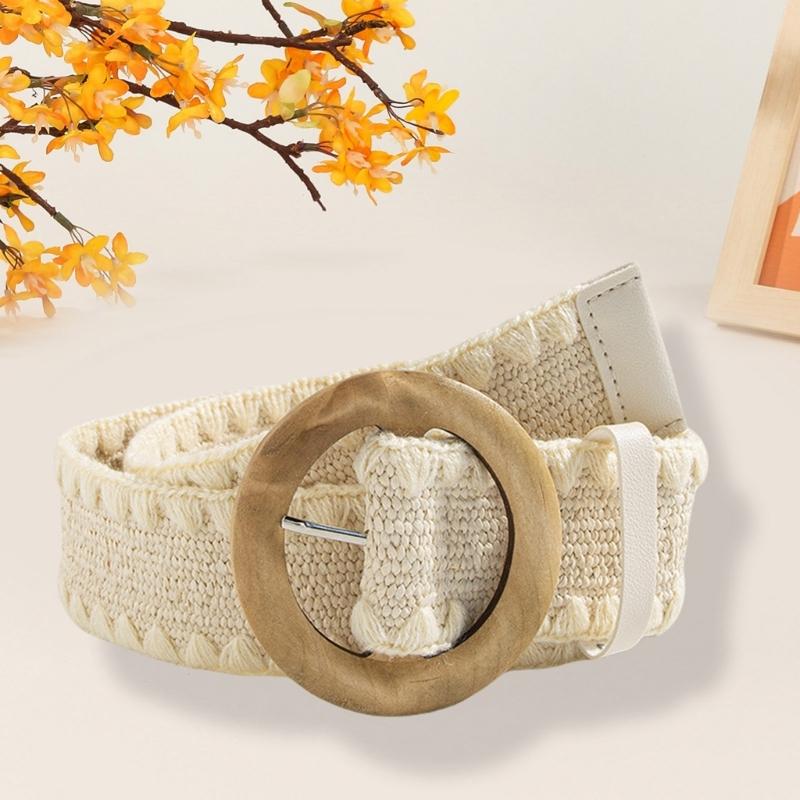 Handwoven Waistband Durability Woven Belt Soft Comfortable Belt Trendy Female Belt for Dresses and Jeans