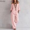 Women Off Shoulder Short Sleeve Blouse and Long Pants Casual Two Piece Sets