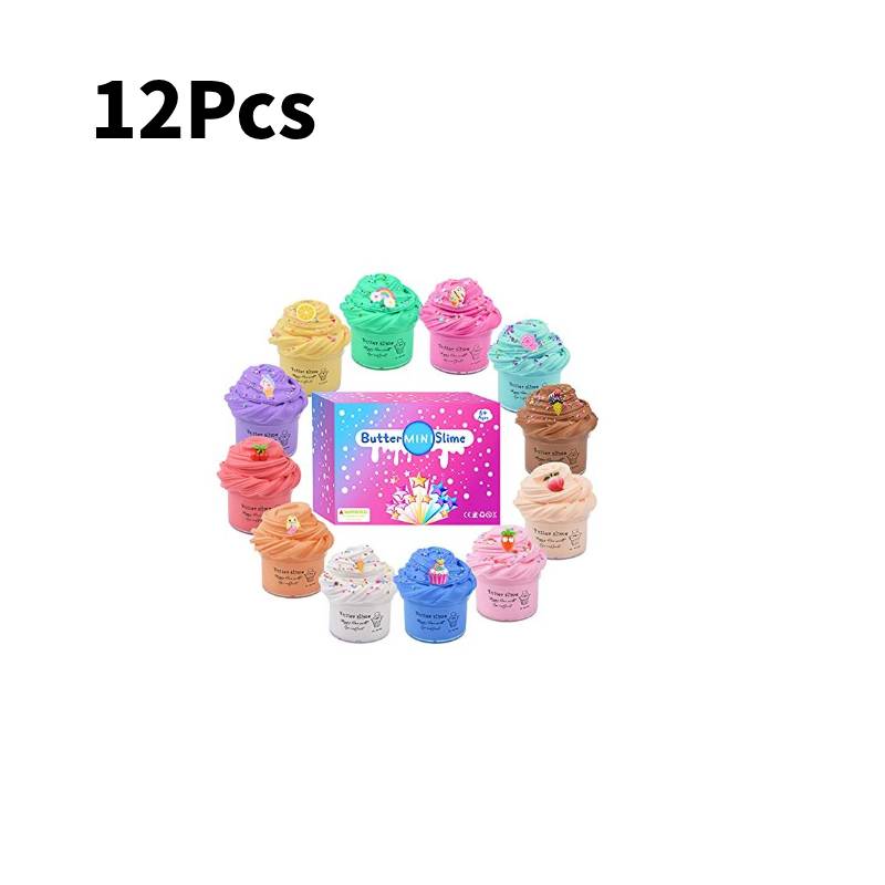 Fluffy Slime Kit  Rainbow Unicorn Super Soft Non Sticky Stress Relief Toy Putty