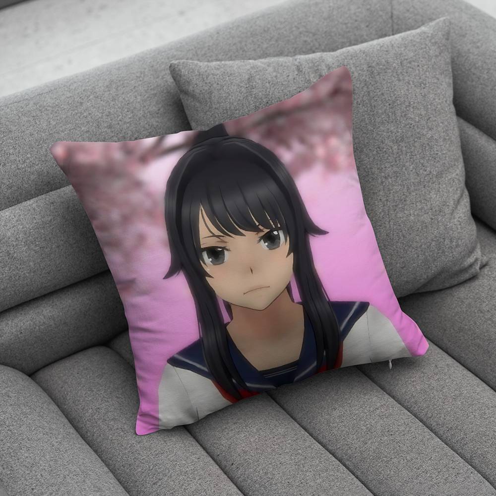 Yandere SSimulator Ayano Aishi Custom Pillow Case Sofa Living Room Bedroom Headboard Backrest Cushion Square Cushion Nap Time